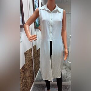 VENUS Sleeveless Long Button-Front Tunic – Size S